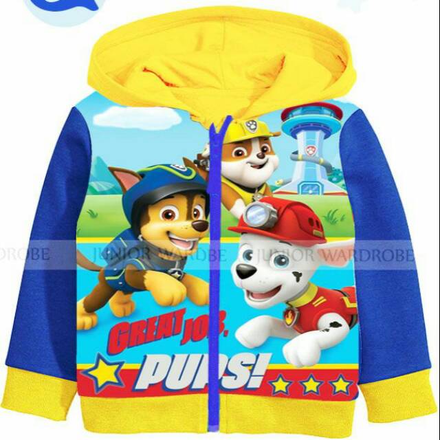 Pakaian anak laki laki / jaket hoodie kaos paw patrol jw 60g
