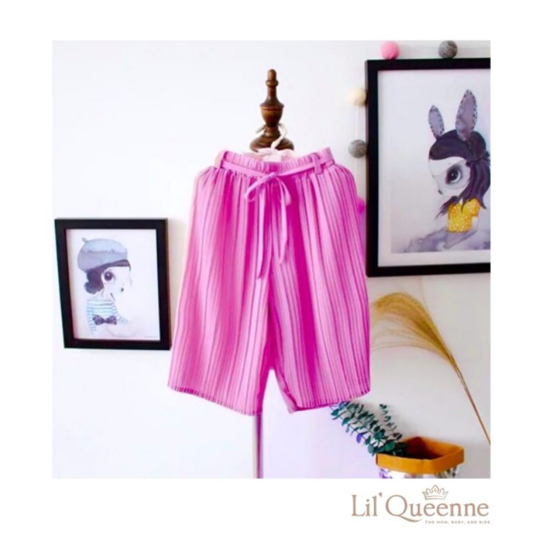 CELANA KULOT PLISKET PINK ANAK IMPORT