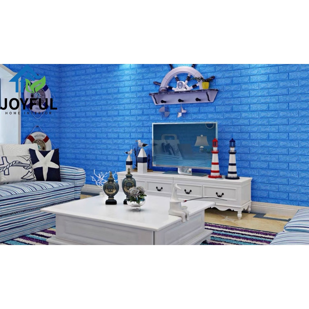 Promo!! Wallpaper 3D Wallfoam FOAM · High Quality-BATA BIRU TUA