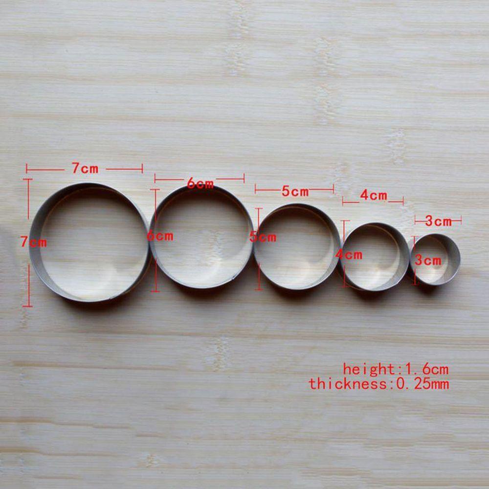 Nanas 5 Pcs Bulat Lingkaran Baru Mousse Ring Biskuit Set Cookies Cutter