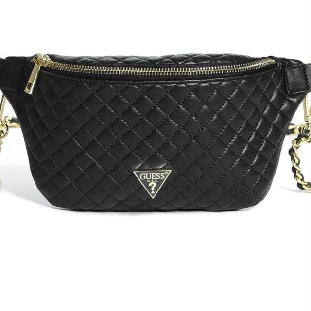 Guess Bag Original 100% Alex Convertible Belt Bag - HITAM