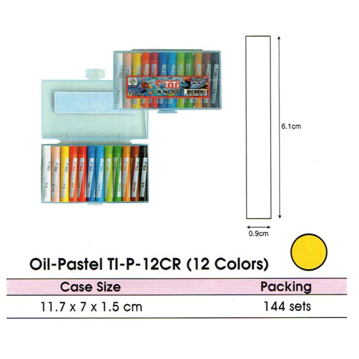 Titi crayon oil pastel 12 warna 12S/12CHC/12CR