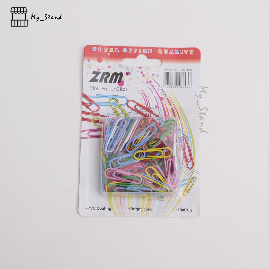 

100 pcs Paper Clip Warna Warni ZRM 1 Pak Pack Bungkus Klip Kertas Lucu Berwarna Unik