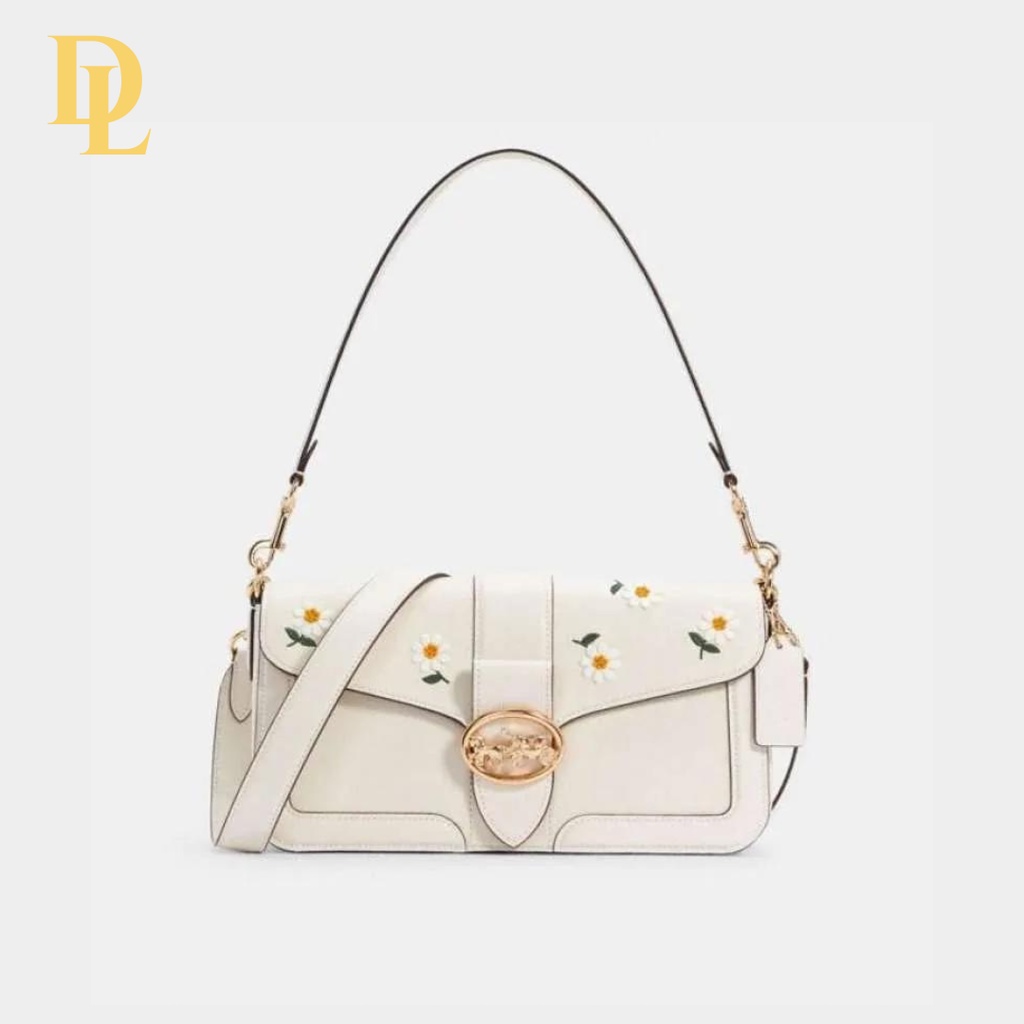 COACH GEORGIE SHOULDER BAG WITH DAISY EMBROIDERY