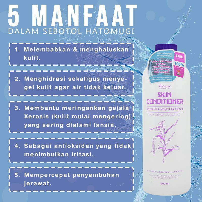 IDOLMART Autumn Skin Conditioner with Hatomugi Extract 500ml free botol spray Original BPOM HATOMUGI Idolmart Surabaya