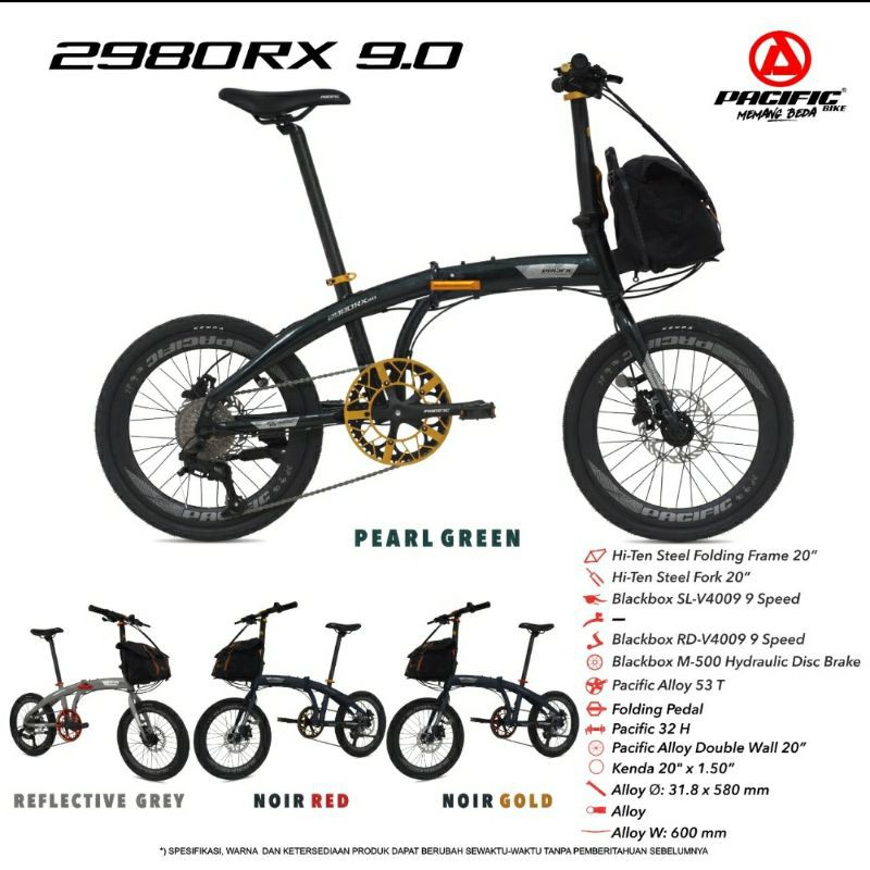 Sepeda lipat 20 inch Pacific 2980 RX 9.0 hydraulic 9 sp