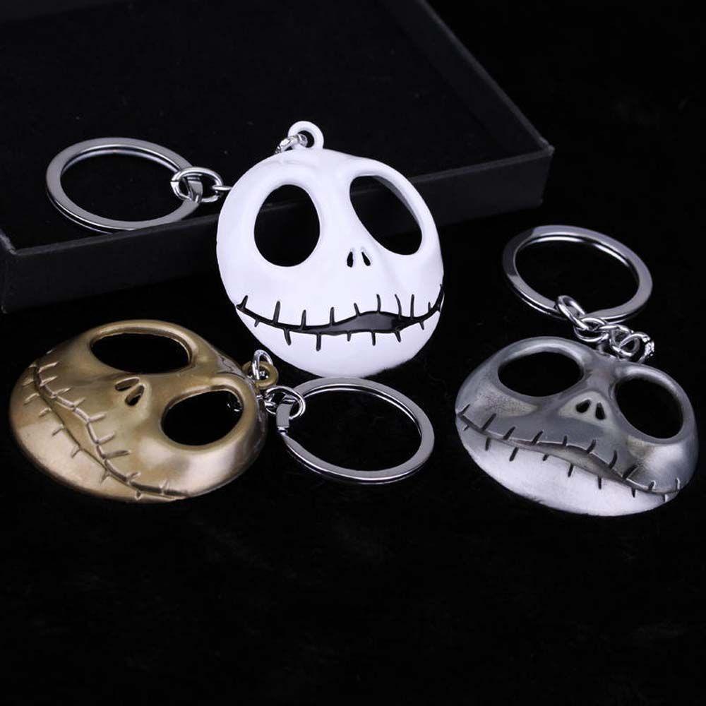 【 ELEGANT 】 Gantungan Kunci Masker Tengkorak Hadiah Perhiasan Hadiah Halloween Charm The Nightmare Before Christmas Key Holder Jack Gantungan Kunci Mobil