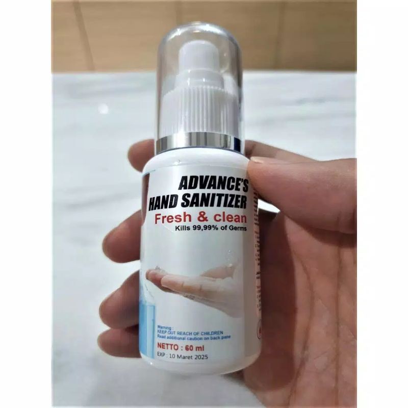 HAND SANITIZER SPRAY / PUMP 60 ML ALKOHOL 70% / ANTISEPTIK / ANTI BAKTERI AMAN SUDAH KEMENKES