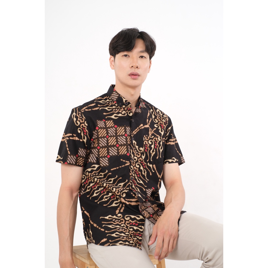 SANVANINA Kemeja Batik Premium Lengan Pendek Slim Fit Kayana | E-7017