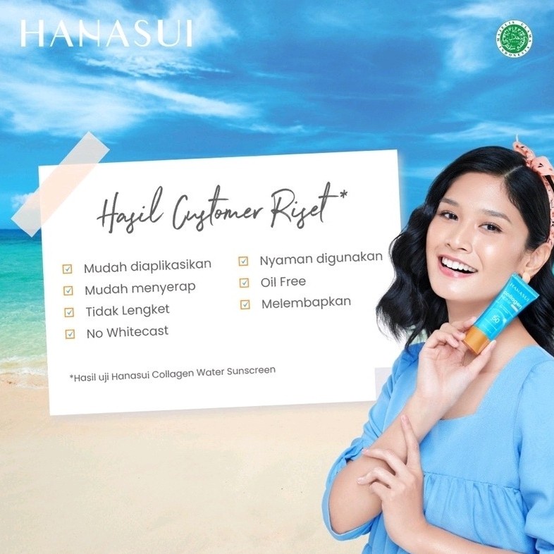 Hanasui Collagen Water Suncreen 50SPF sunblok Wajah