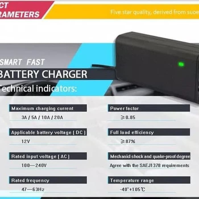 SUOER CHARGER ACCU 12VOLT 5AMPER/CAS AKI/ BATTERY CHARGER 12V 5A SOUER