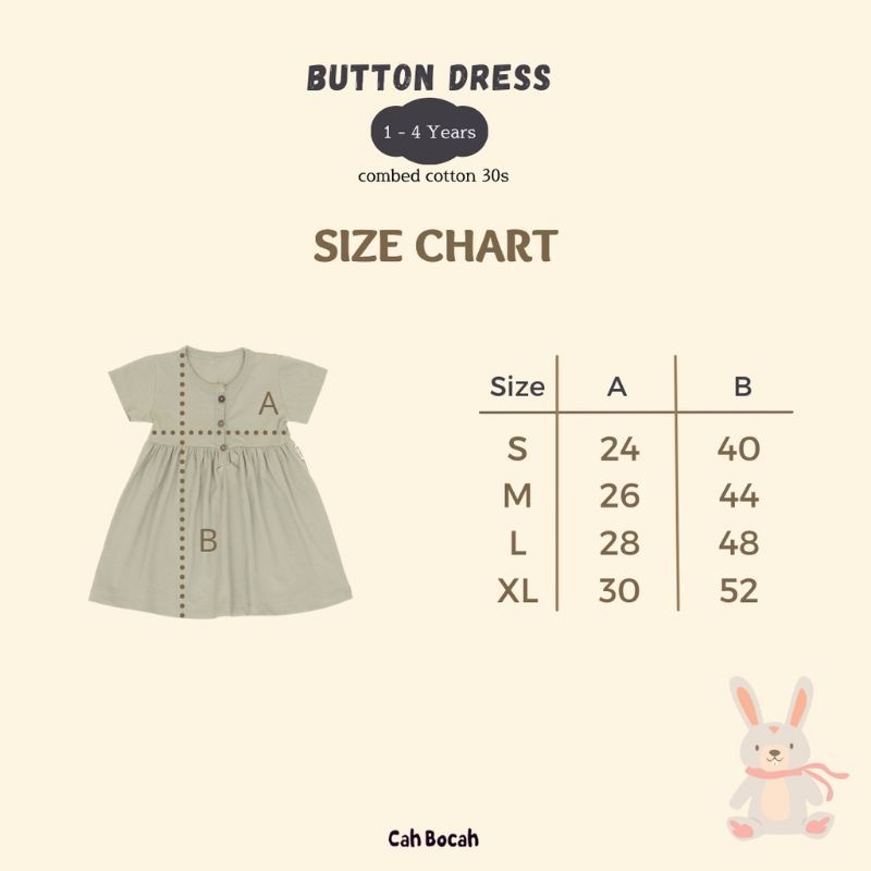 CAH BOCAH - BUTTON DRESS - DRESS ANAK - DRESS BAYI