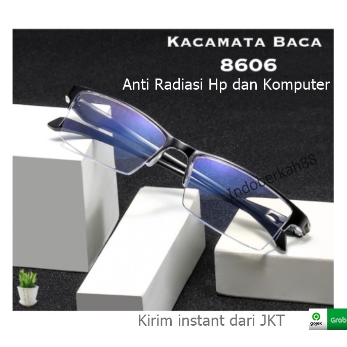 Kacamata Baca Lensa Plus Anti Radiasi +1.00 s/d + 4.00 Kacamata Pria Reading Glasses 8606 Anti Blue Light Lens