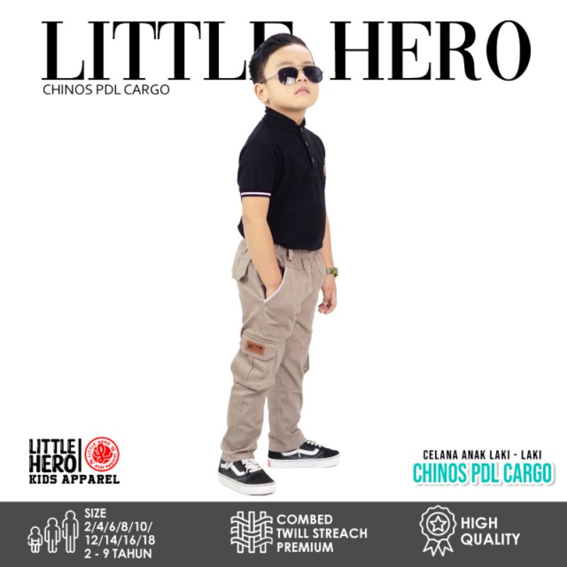 (1- 9Tahun) Celana Chino Cargo Pdl Panjang Anak Laki-laki Cowok Little Hero Chinos PDL 1-9 Tahun