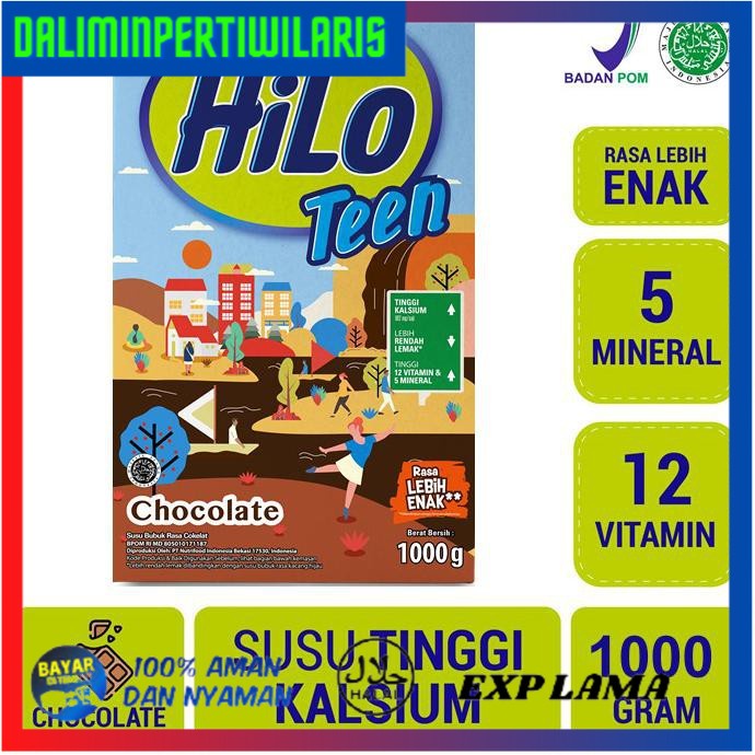 

BISA COD HiLo Teen Chocolate 1000 Gr - Susu Tinggi Kalsium BERKUALITAS [Kode 1|Kode 2|Kode 3|Kode