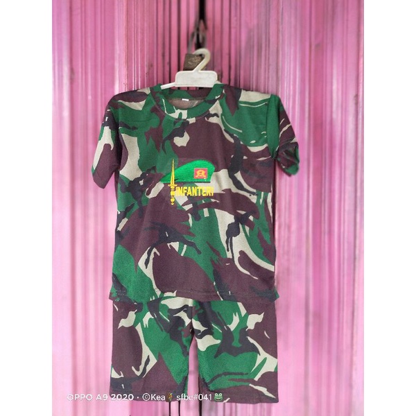 STELAN KAOS ANAK  LENGAN PENDEK LORENG KOPASSUS/MALPINAS/LINUD