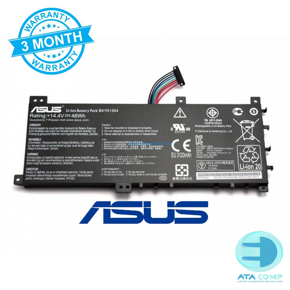Baterai Laptop Original Asus A451 A451L A451LN A451LB A451LA B41N1304