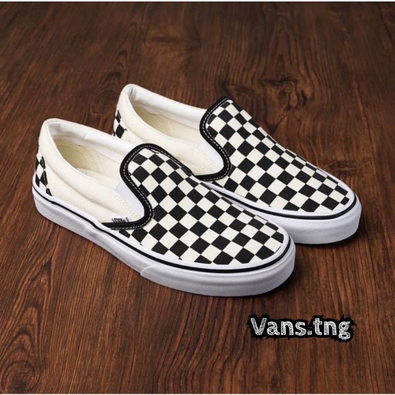 Sepatu Vans Slip on Checkerboard klasik Premium Terlaris /Vans Catur Klasik Waffle DT / Vans Catur Murah / Vans Slip On Import