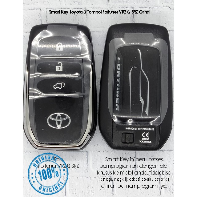 Kunci Remote Smart Key Fortuner VRZ Kualitas Original