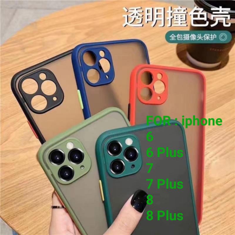 Case iphone 6 7 8 6plus 7plus 8plus Plus Lens Full Matte Hardcase warna warni Casing Cover Aerocase