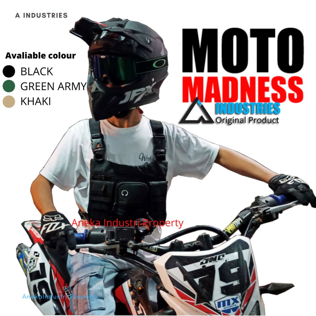 TAS DADA ROMPI ORIGINAL Tas Dada Motor ROMPI BIKER Pelindung Dada CHEST BAG 2 in 1 Original A INDUST