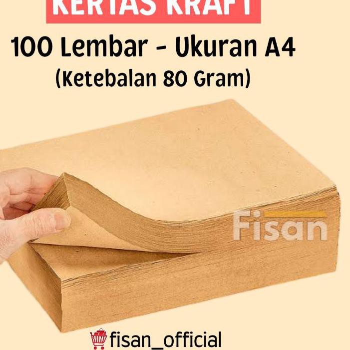 

✺ 100 Lembar Kertas Kraft A4 80 Gram 80gram 80gr / Kertas Samson Kraft Paper A4 / Kertas Cokelat Kra