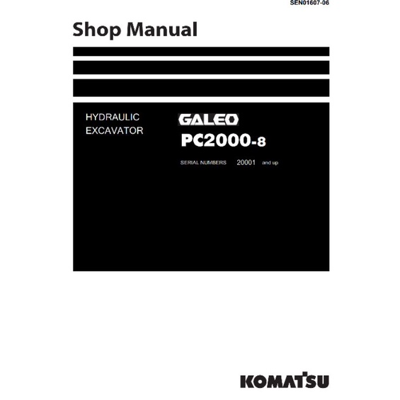 

shop manual excavator komatsu PC2000-8