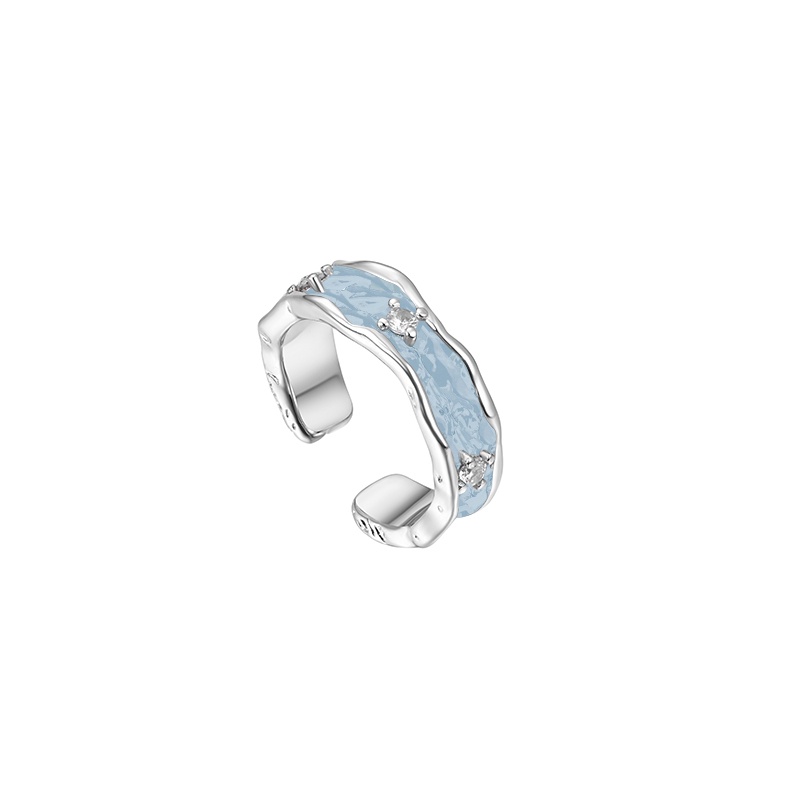 Cincin enamel Tekstur drop glaze Untuk Jari Telunjuk
