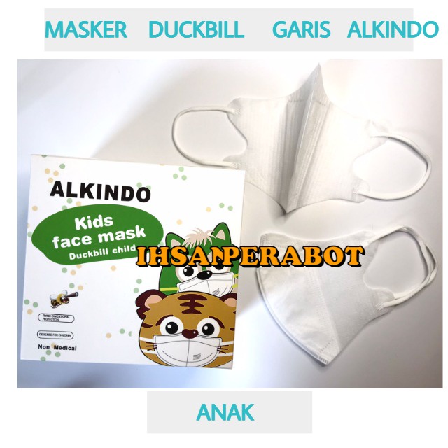 (isi 50pcs) Masker Duckbill Dewasa ALKINDO 3Ply / Duckbill Garis MOUSON Emboss 3 Ply Earloop