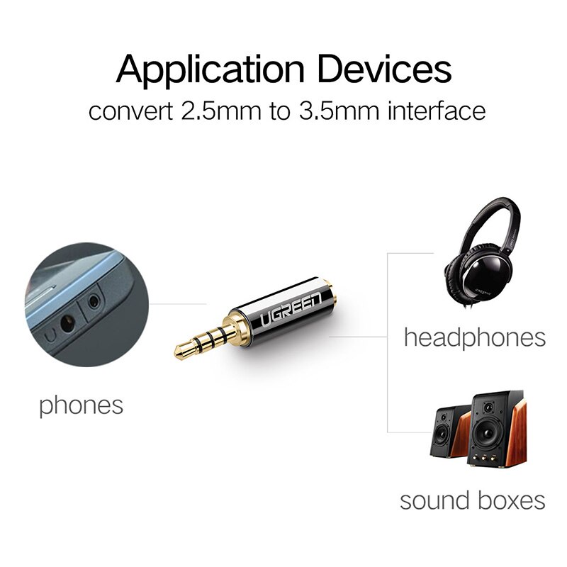 Ugreen Adapter Jack Audio 3.5mm Ke 2.5mm Untuk Kabel Aux / Speaker / Headphone