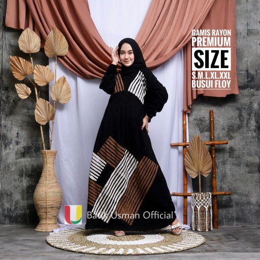 Gamis Batik Usman Rayon Premium Gamis Twill Rayon - Daster Twill - Gamis Terbaru 2021 - Gamis Syari