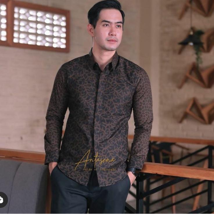 Terbaru.. KEMEJA BATIK PRIA SLIMPIT LENGAN PANJANG