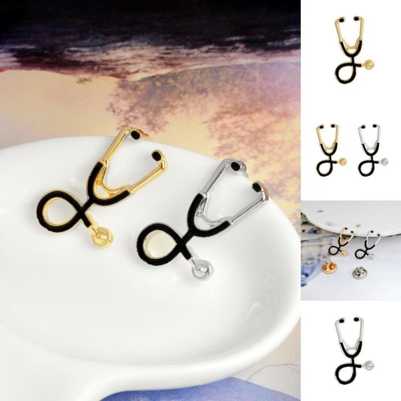 Bayar Di Tempat Bros Bentuk Stetoskop Dokter Warna Emas Silver