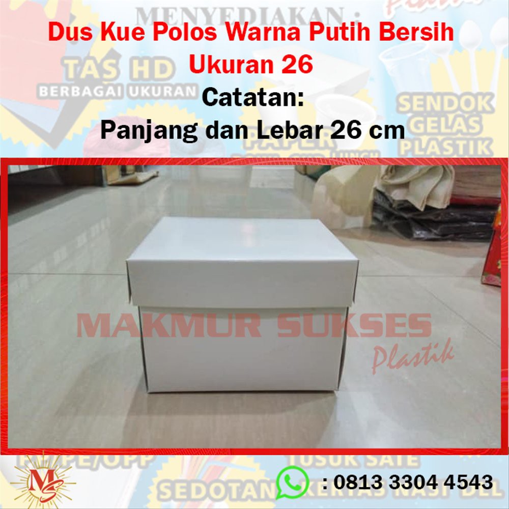 

Dus Kue Polos Warna Putih Bersih Uk 26 Murah