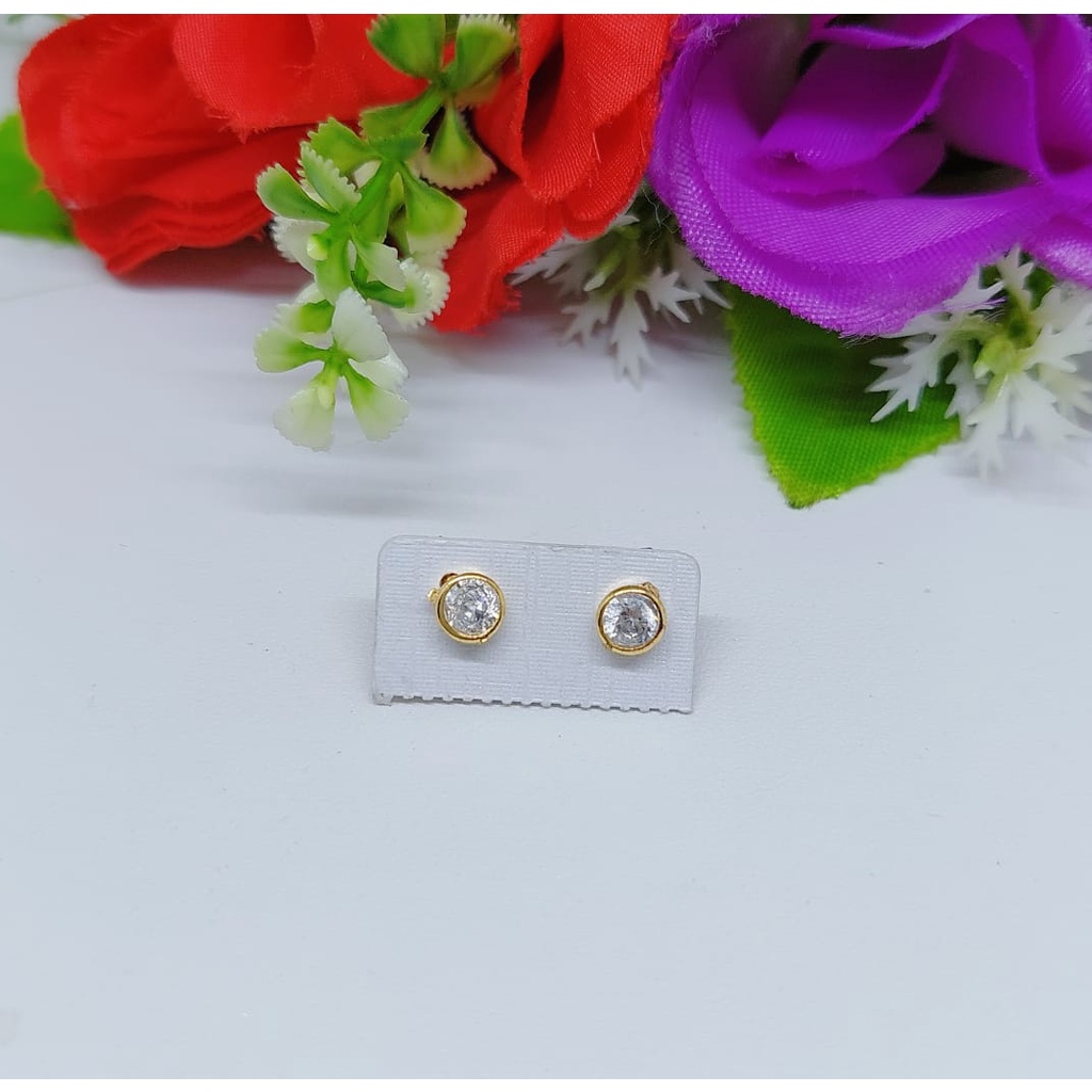 Anting tusuk permata perhiasan xuping lapis emas 0127--0129