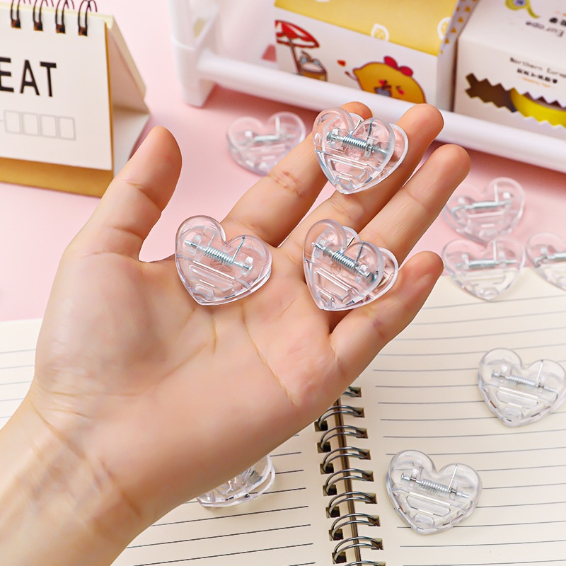 10pcs Transparent Love Plastic Clip Photo Clip Cute Mini Memo Message Clip Sealing Clip for Album