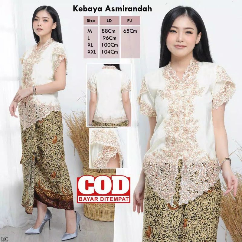 PROMO BARU Kebaya Lengan Pendek Silky Korea Kombinasi Brokat