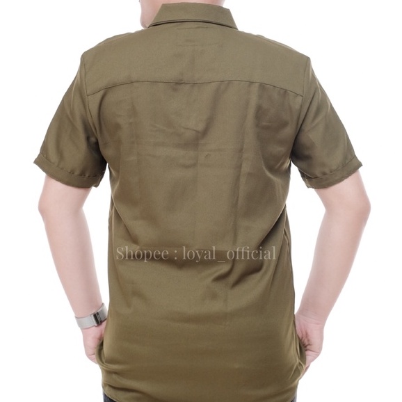 Loyal Kemeja Pendek Pria Cowok Hem Pria Atasan Kemeja Cowok Katun M L XL