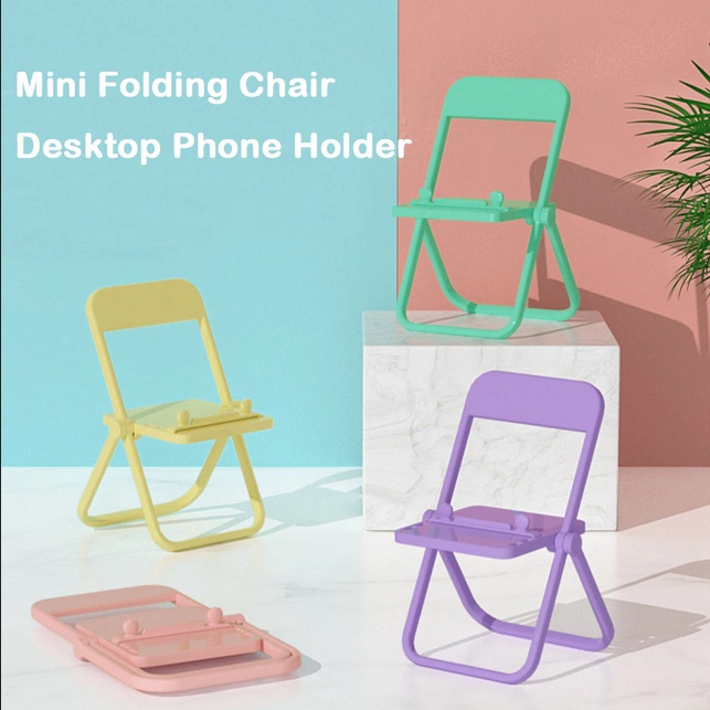 HD53 Stand Holder Hp Model Kursi Lipat Mini Chair Folding Docking Handphone