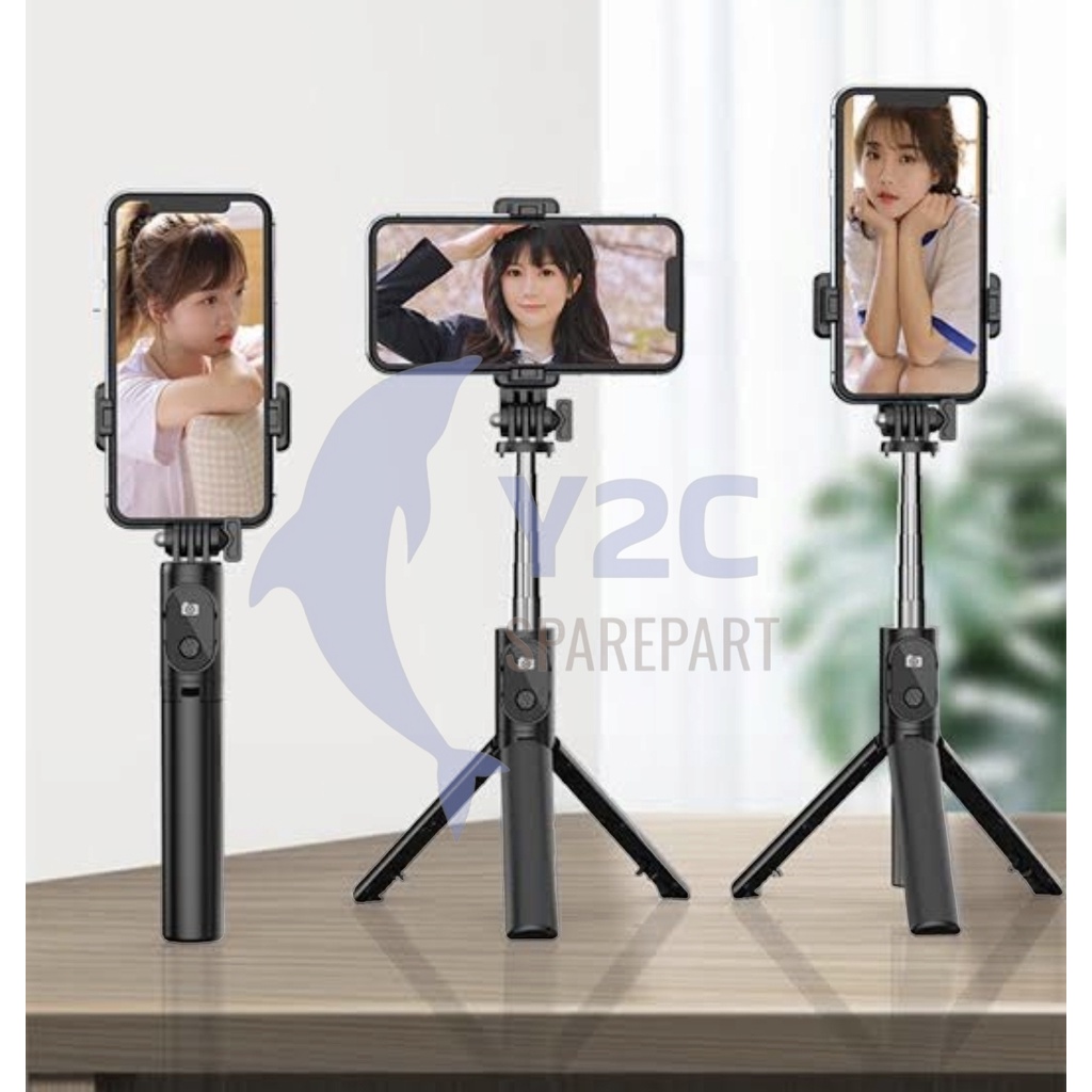 TONGSIS + TRIPOD + REMOTE 3IN1 P20S / SELFIE STICK WIRELESS REMOTE BLUETOOTH SHUTTER / TONGKAT SELFI / TRIPOT