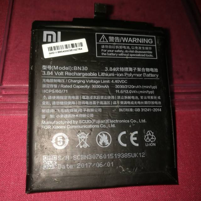 Baterai Xiaomi redmi 4a ORI copotan