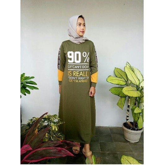 Gamis Panjang Nice Bahan Kaos Adem