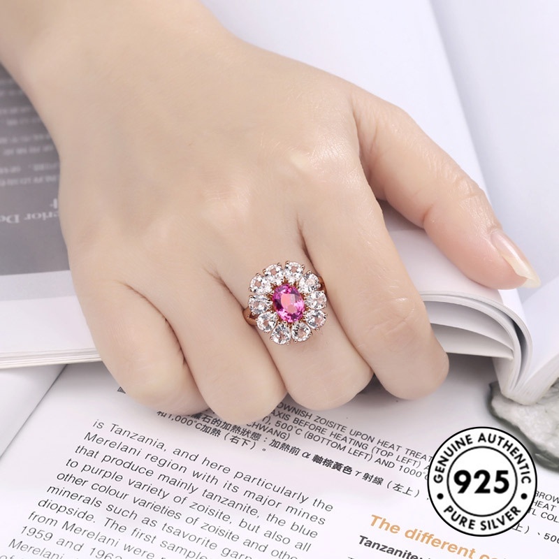 Cincin Berlian Bahan S925 Silver Warna Rose Gold