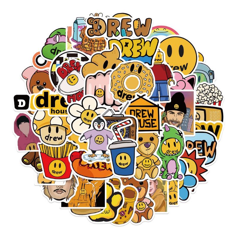 

stiker pack astetik drew 45pcs stiker kulkas/stiker helm/stiker leptop