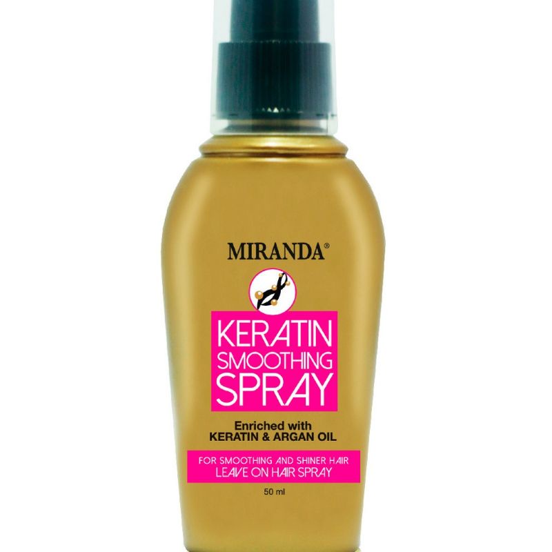 MIRANDA Keratin Smoothing Spray 50mL | Vitamin Tambut Tanpa Bilas Original 100%