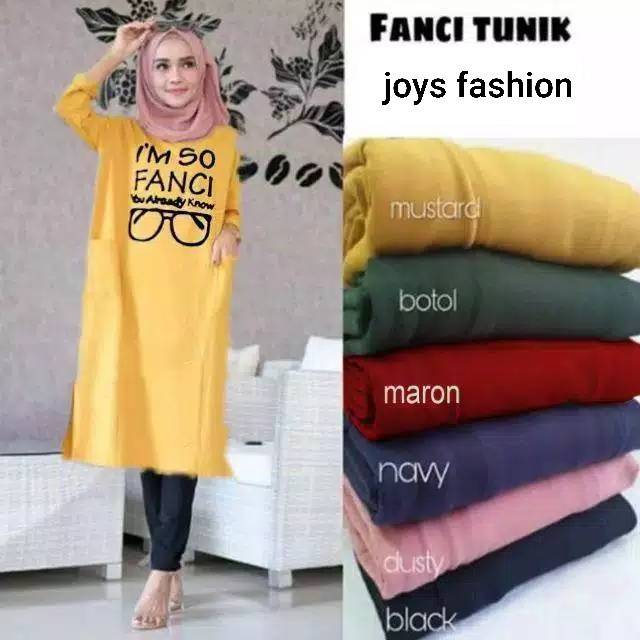 JF Atasan Tunik Kaos Babyterry Jumbo Wanita Muslimah Terbaru FANCI