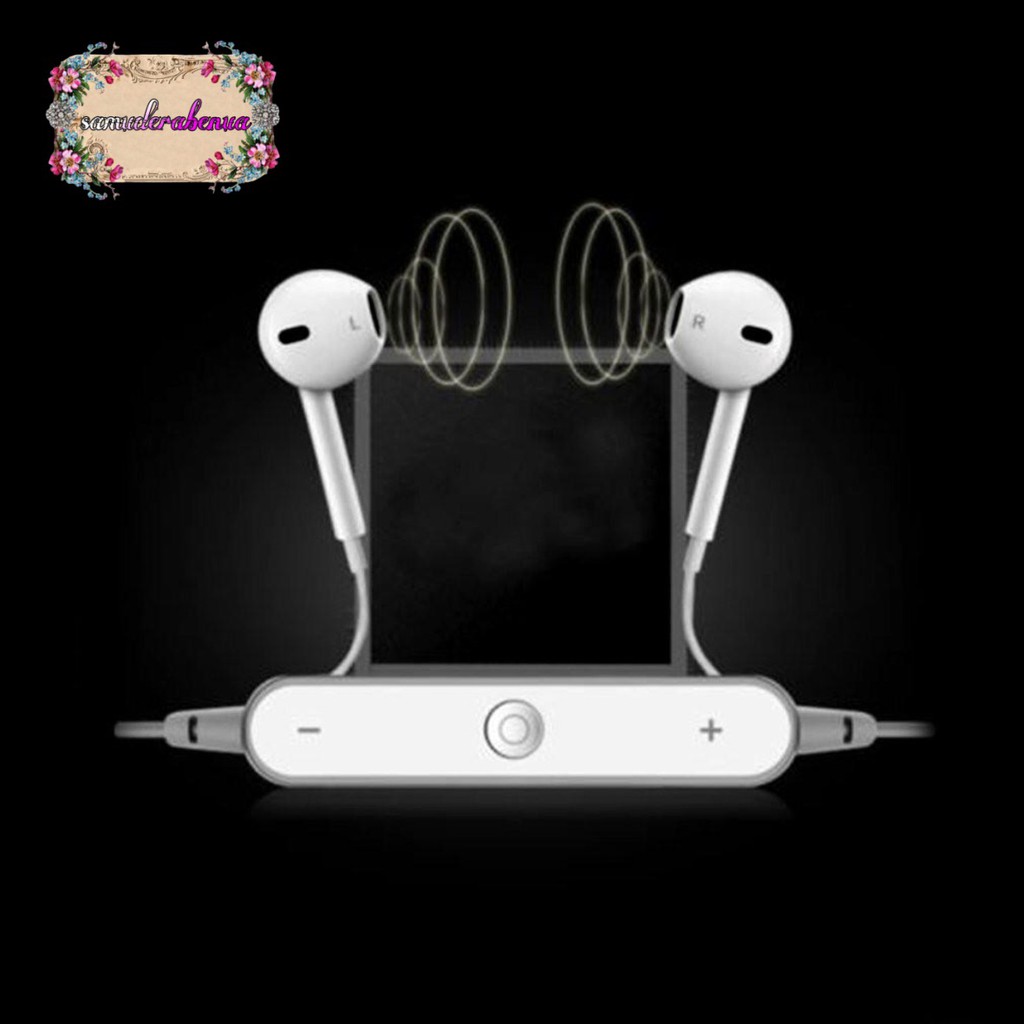 S6 Headset Headsfree Hf Bluetooh Tali Sport Super Bass Wireless Earphone SB1543