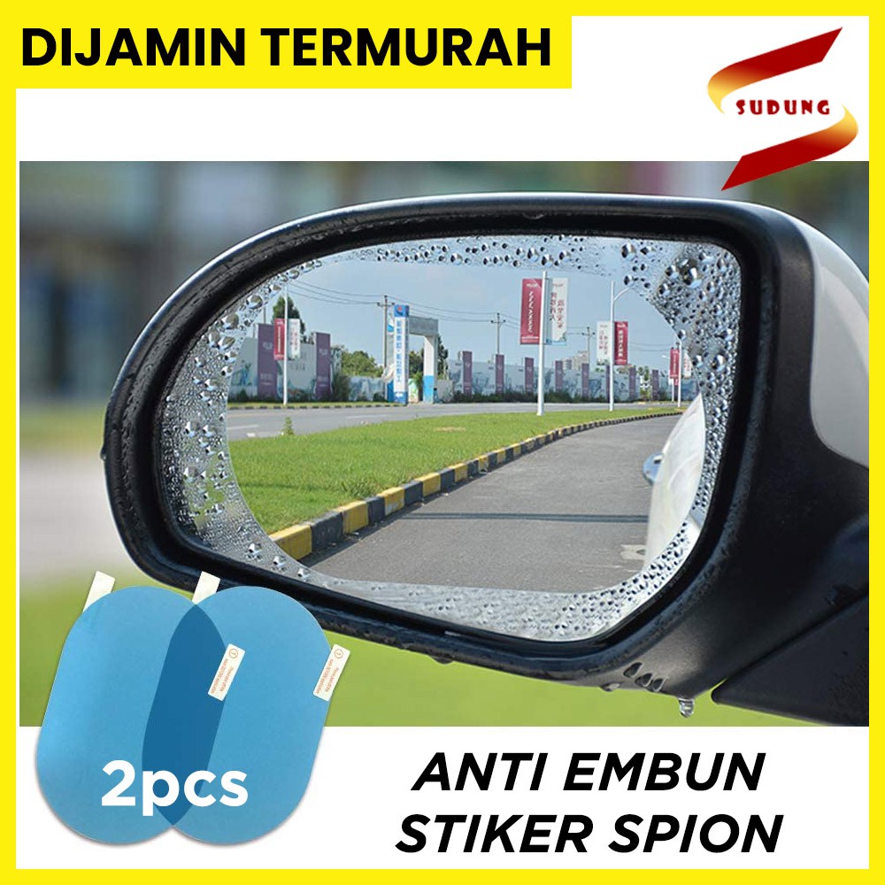 2Pcs Stiker Pelindung Kaca Spion Mobil Fog Rainproof Film Car Rearview Mirror | Anti Air Embun | Sti