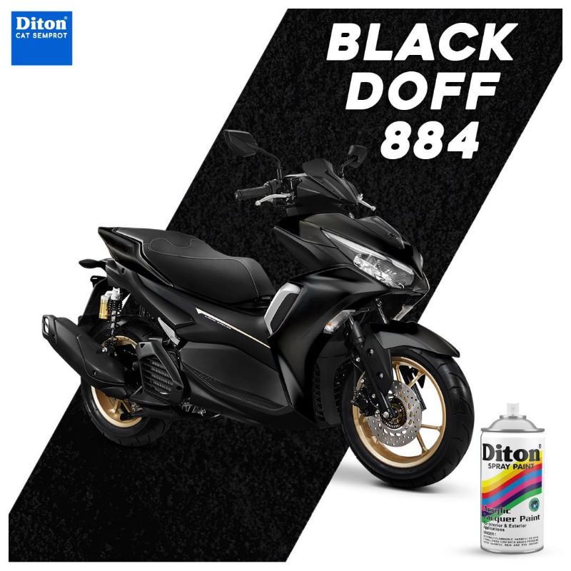 Pilok Black Doff 884 Hitam Dop Paket Diton 3Klg Cat Semprot Sepeda Motor Mobil Velg Helm Rangka