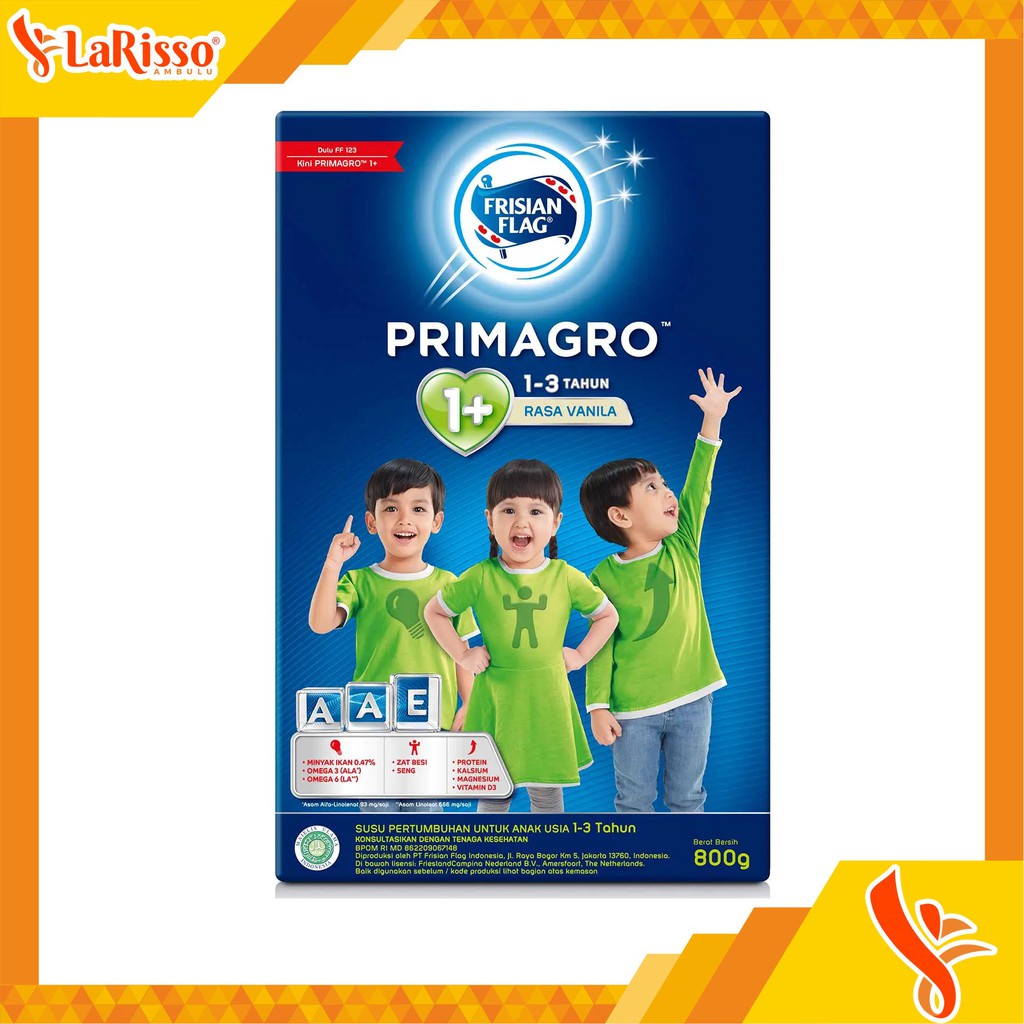 

SUSU FORMULA FRISIAN FLAG PRIMAGRO 1+ 800GR RASA VANILA